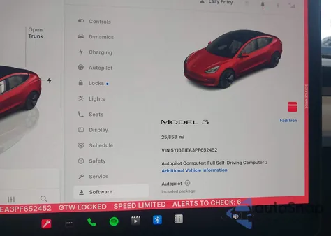 2023 Tesla Model 3 Rear-Wheel Drive z USA, uszkodzony, nr VIN 5YJ3E1EA3PF652452
